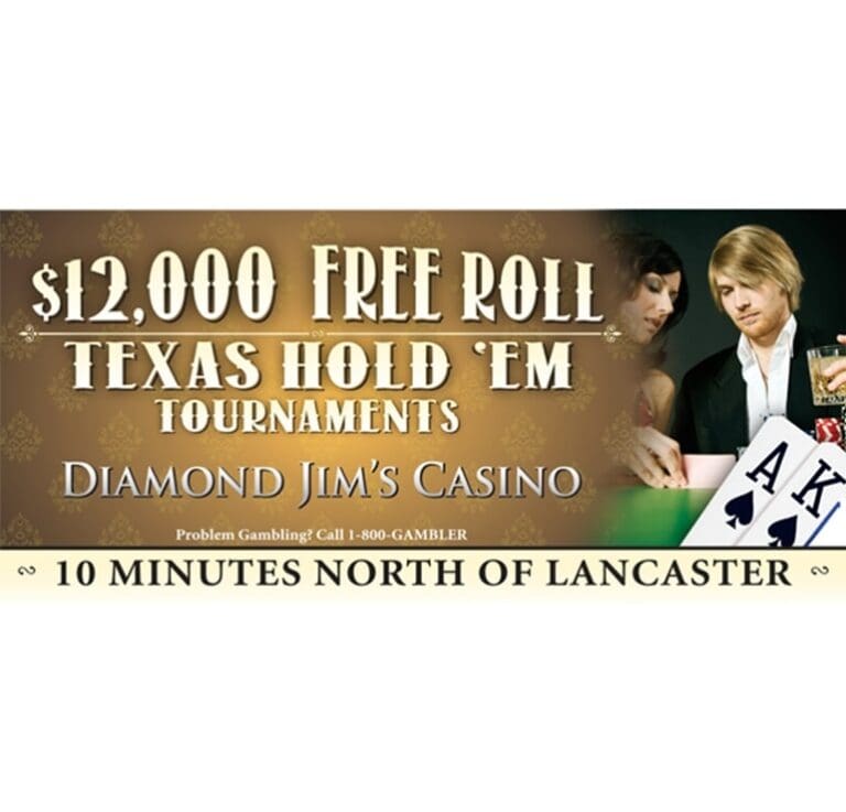 Diamond-Jims-1200-Free-Roll-Casino-Texas-Hold-Em-Billboard-Design-in-Lancaster-CA